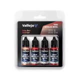 Ruby Red Paint Set True Metallic Metal (4 Colors 18ml Bottles) Vallejo Paint