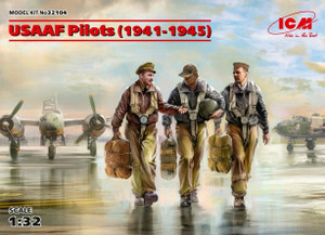 USAAF Pilots 1941-1945 Bomber Crew (3) 1/32 ICM Models