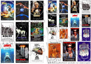 Movie Posters 1970s & 80s, Printed Paper (24) 1/35 Matho Models