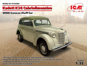 WWII German Kadett K38 Convertible Staff Car w/Top Up 1/35 ICM Models