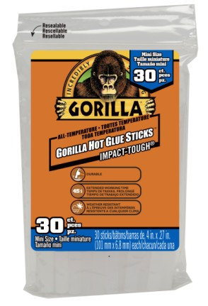 Mini All-Temperature Glue Sticks (30) 4" Scale Gorilla Glue