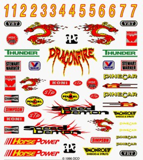 Stinger Dry Transfer Decals Pinecar