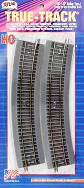 True-Track 22" Radius Track (4) HO Scale Atlas Trains