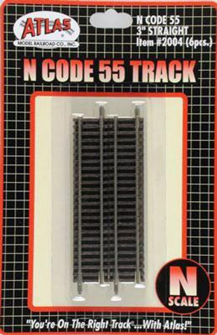 N Code 55 Nickel Silver 3" Straight Track (6) Atlas Trains