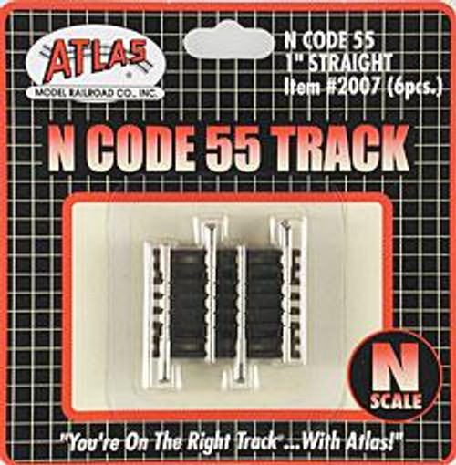 N Code 55 Nickel Silver 1" Straight Track (6) Atlas Trains