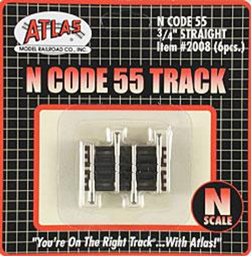 N Code 55 Nickel Silver .75" Straight Track (6) Atlas Trains