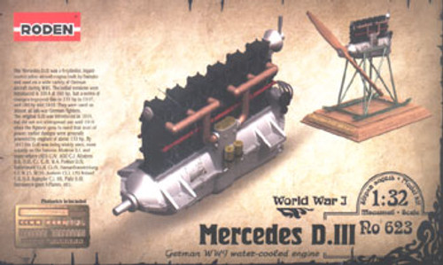 Mercedes D.III German WWI Water-Cooled Engine 1/32 Roden