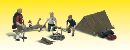 Scenic Accents Campers with Tent & Accessories O Scale Woodland Scenics