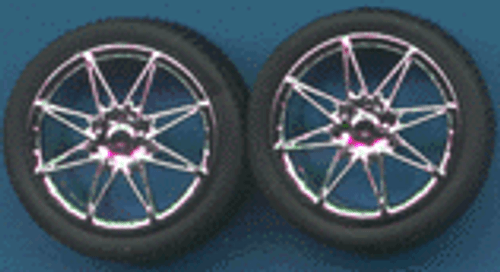 Diamantes Chrome Rims w/Tires (4) 1/24-1/25 Pegasus