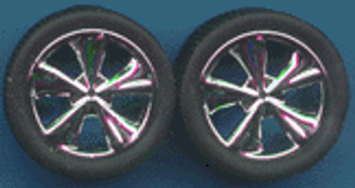 Tiburons Chrome Rims w/Tires (4) 1/24-1/25 Pegasus
