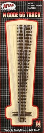 N Code 55 Nickel Silver #10 Right Turnout