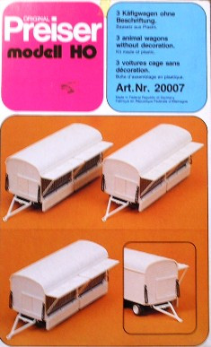 Circus Animal Wagons (3) (Kit) HO Scale Preiser Models