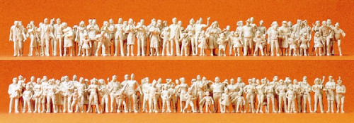 Unpainted Spectator Figures Standing (130) (Kit) HO Scale Preiser Models
