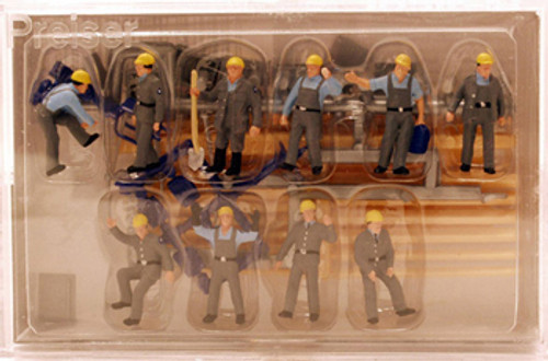 Federal Technical Service Workers w/Accessories (10) HO Scale Preiser Models