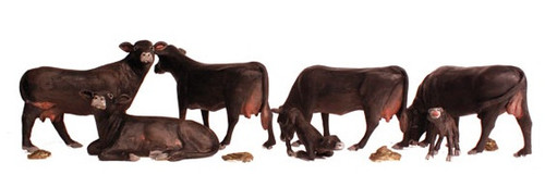 Scenic Accents Black Angus Cows HO Scale Woodland Scenics