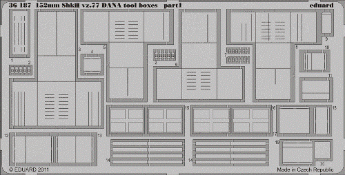 152mm ShkH vz 77 Dana Tool Boxes Detail Set  for HBO 1/35 Eduard