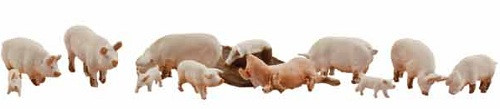 Scenic Accents Yorkshire Pigs & Piglets HO Scale Woodland Scenics
