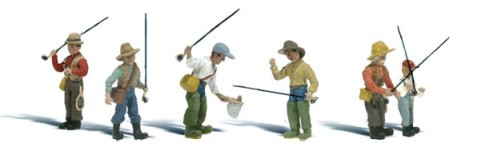 Scenic Accents Fly Fishermen with Poles N Scale Woodland Scenics