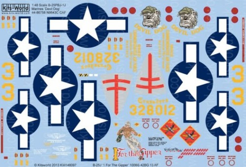 B-25J Devil Dog, 1 For the Gipper 1/48 Warbird Decals