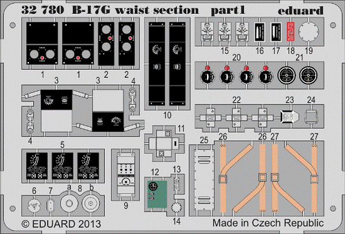 B-17G Waist Section for HKM (Painted) 1/32 Eduard