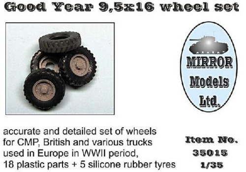 Goodyear 9 5x16 Wheel/Tire Set for WWII CMP/British Trucks 1/35 Mirror Models