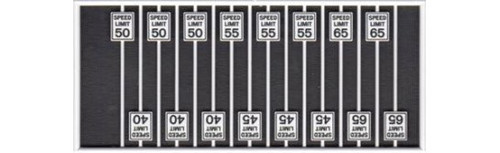 Speed Limit Signs (3 each of 40, 45, 50, 55 MPH) HO Tichy Trains