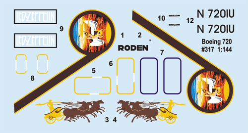 B720 Caesar's Chariot Led Zeppelin Tour Passenger Airliner 1/144 Roden