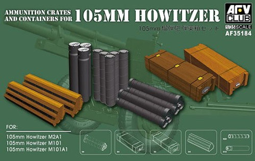 Ammo Crates & Containers for 105mm Howitzer 1/35 AFV Club