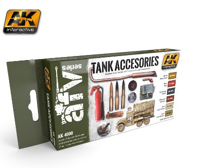 Tank Accessories Paint Set (6 Colors) 17ml Bottles AK Interactive