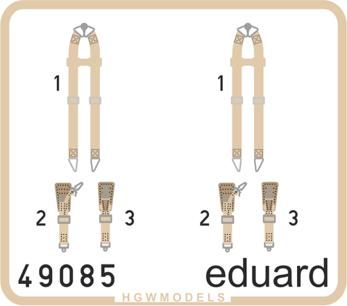 WWII Luftwaffe Bombers Seatbelts Super Fabric-Type 1/48 Eduard