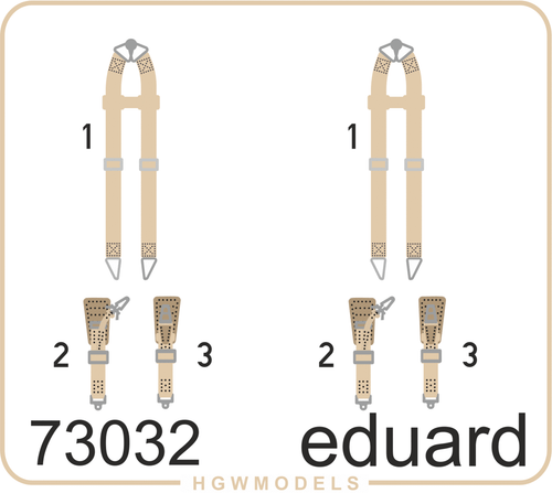 WWII Luftwaffe Bombers Seatbelts Super Fabric-Type (Painted) 1/72 Eduard