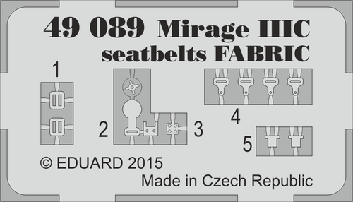 Mirage III C Seatbelts Fabric-Type for EDU (Painted) 1/48 Eduard