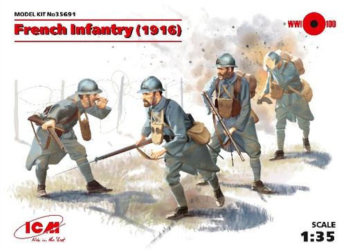 French Infantry with Weapons & Equipment 1916 1/35 ICM Models
