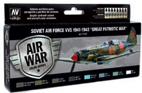 Soviet Air Force VVS 1941 to 1943 Great Patriotic War Model Air Paint Set (8 Colors) Vallejo Paint