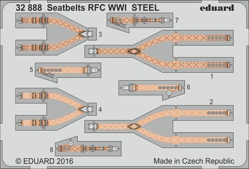 Seatbelts RFC Steel WWI (Painted) 1/32 Eduard