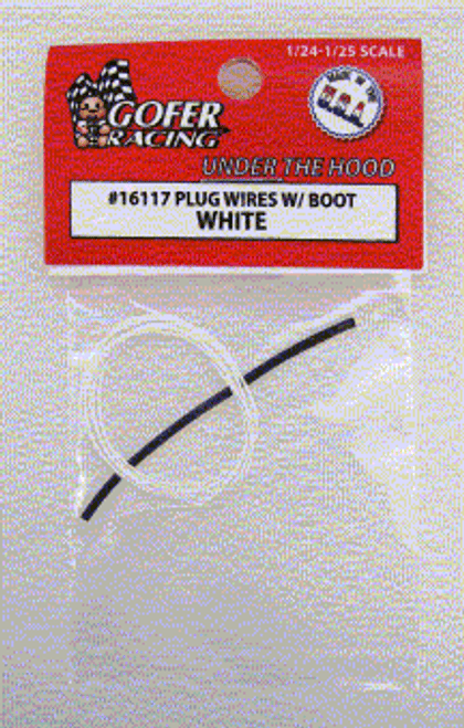 White Plug Wire 2ft. w/Plug Boot Material 1/24-1/25 Gofer Racing Decals