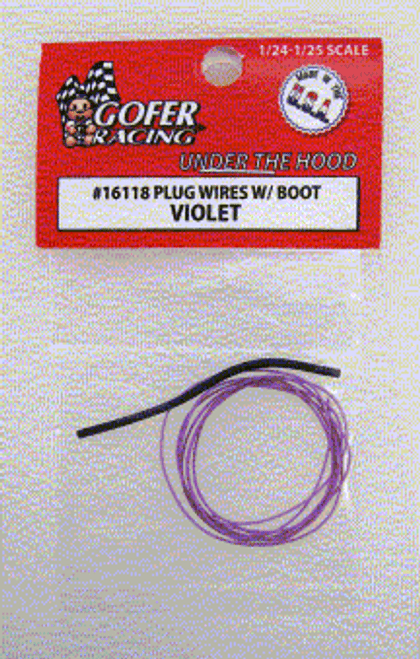 Violet Plug Wire 2ft. w/Plug Boot Material 1/24-1/25 Gofer Racing Decals