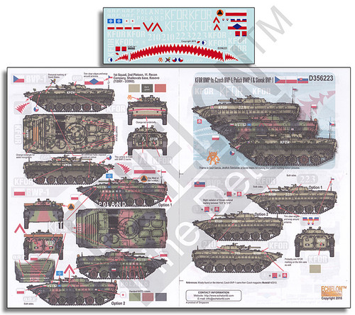 KFOR BMP-1s: Czech BVP-1, Polish BWP-1 & Solvak BVP-1 1/35 Echelon Decals