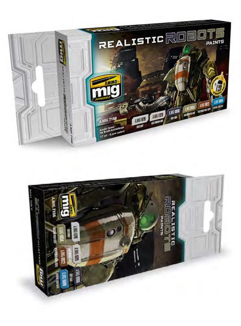 Realistic Robots Acrylic Paint Set (6 colors) AMMO of Mig Jimenez