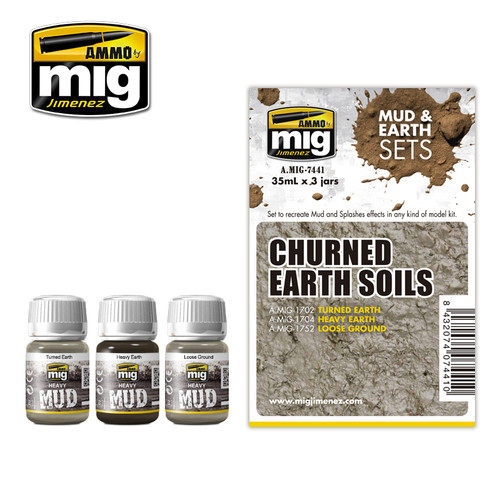 Churned Earth Soils Mud & Earth Sets (3 colors) AMMO of Mig Jimenez