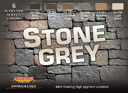 Stone Grey Diorama Acrylic Set (6 22ml Bottles) Lifecolor