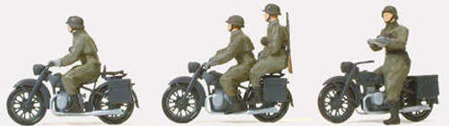 Unpainted German Reich BMW R12 Motorcycle Crew 1939-45 Kit HO Scale Preiser Models
