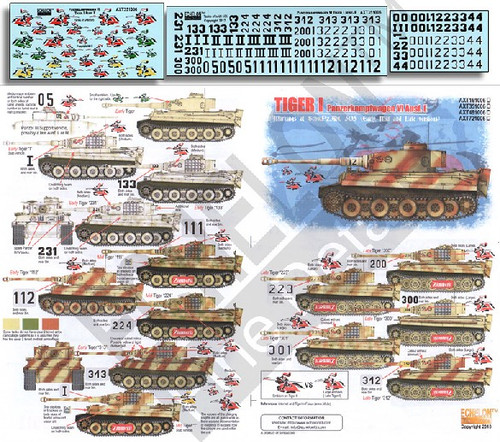 Tiger I PzKpfw VI Ausf E Schwere PzAbt505 Early, Mid & Late Versions 1/35 Echelon