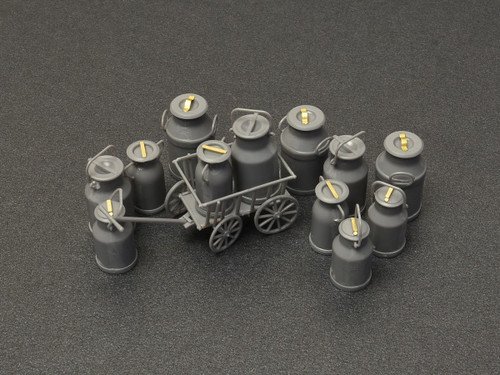 Milk Cans w/Small Cart 1/35 Miniart