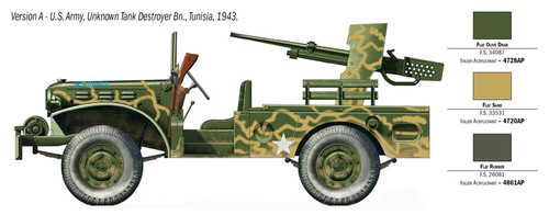 M6 WC55 Dodge Gun Motor Carriage w/Anti-Tank Gun & Figure 1/35 Italeri
