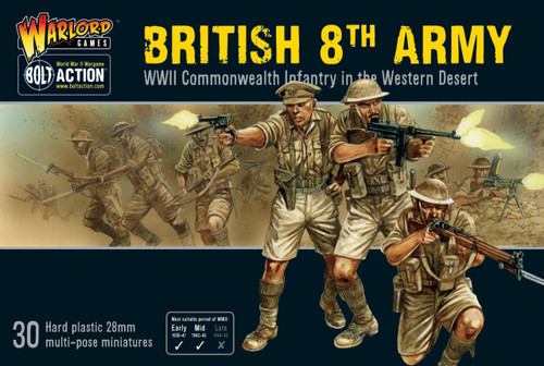 Bolt Action: WWII British 8th Army Commonwealth Infantry Western Desert (30) (Plastic) 28mm Warlord Games