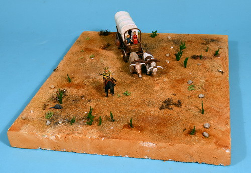 Western Covered Wagon w/2 Oxen, 1 Horse & 3 Figures 1/48 Glencoe