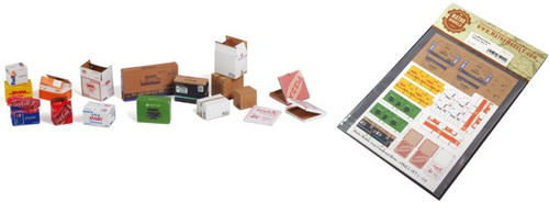 Cardboard Boxes Small Set Variety, Printed Paper (32) (18 different designs) 1/35 Matho Models