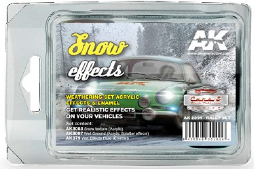 Cars & Civil Vehicle Series: Snow Effects Weathering Acrylic/Enamel Paint Set AK Interactive