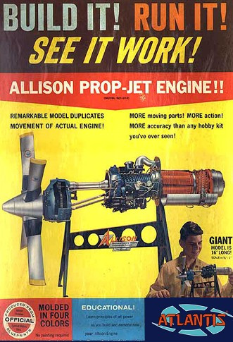Allison 501-D13 Prop-Jet Engine w/Moving Parts & Stand 1/10 Atlantis Models